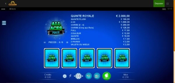 capture decran all aces poker casimba casino
