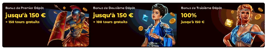 Capture d'écran bonus bienvenue Roman Casino