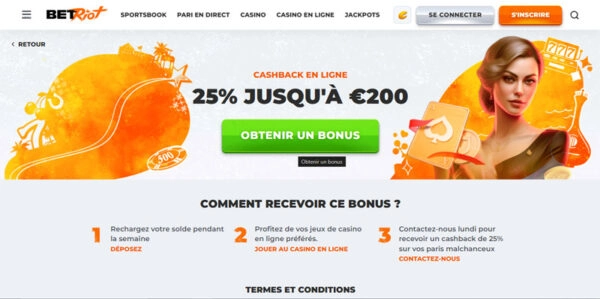 capture decran bonus cashback betriot casino