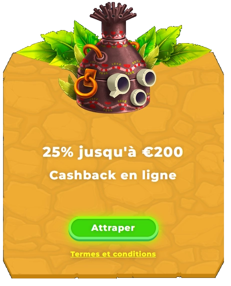 Capture d'écran bonus cashback Wazamba