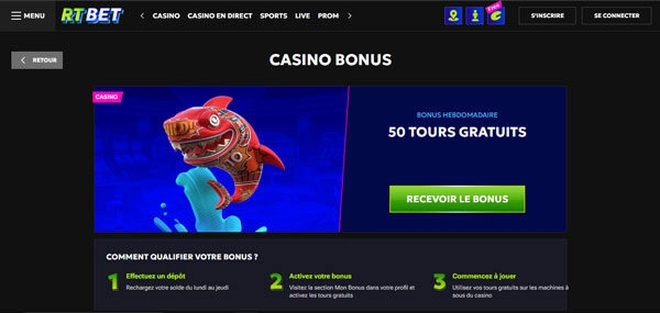 capture decran bonus hebdomadaire rtbet casino