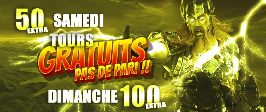 capture d'écran bonus free spins weekend Thor Casino