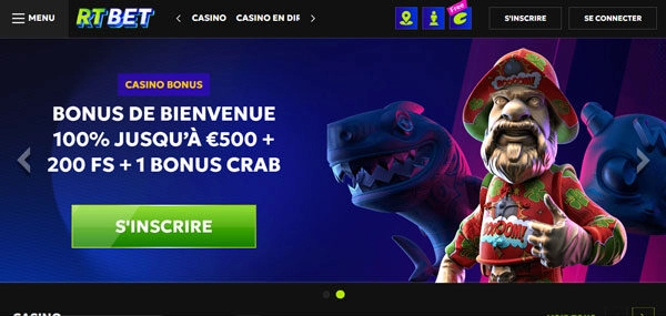 capture decran daccueil rtbet casino