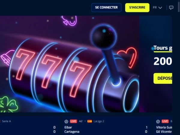 capture d'écran d'accueil scibet casino