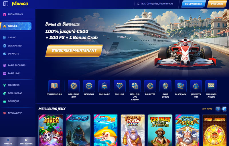 d'accueil wonaco casino