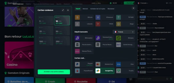 Dépôt Google Pay — étape 3