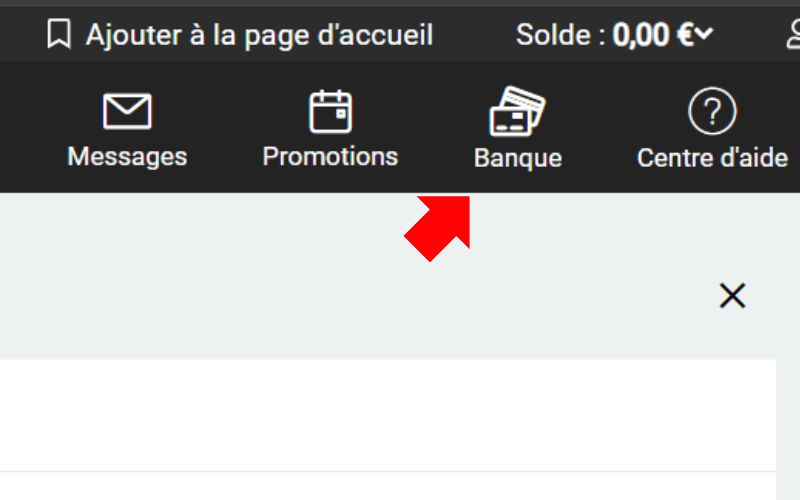 Capture d'écran dépôt Trustly étape 1