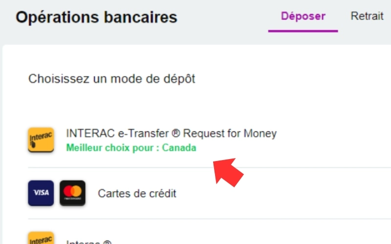 Capture d'écran dépôt Trustly étape 2