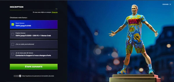 capture decran inscription rtbet casino