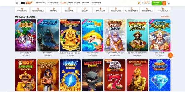 capture decran jeux betriot casino