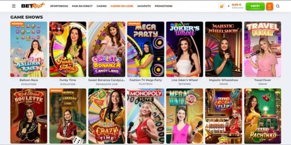 capture decran jeux tv betriot casino