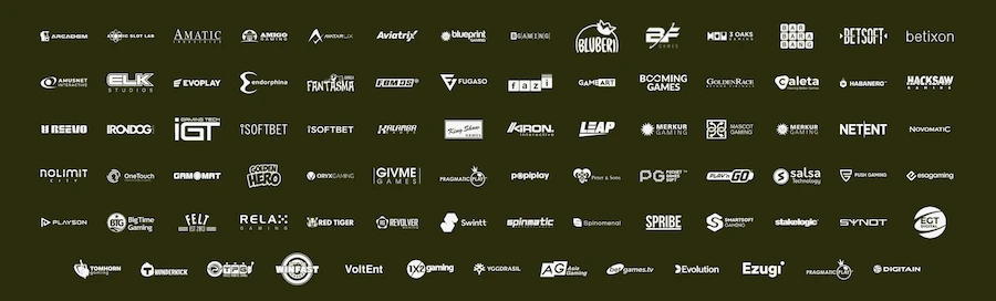 Les logos des logiciels disponibles sur Thor Casino