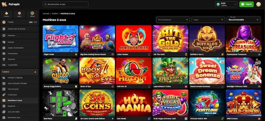 machines à sous Fairspin Casino