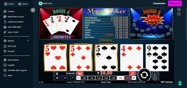 capture decran magic poker mega dice casino