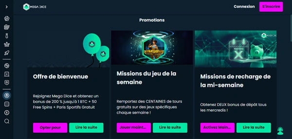 capture decran missions mega dice casino