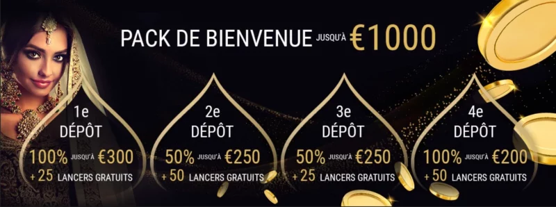 Capture d'écran pack bienvenue SlotsVil