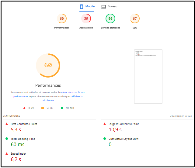 capture d'écran performance de Thor Casino sur mobile