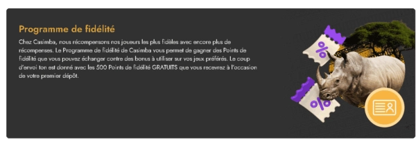 capture decran programme fidelite casimba casino