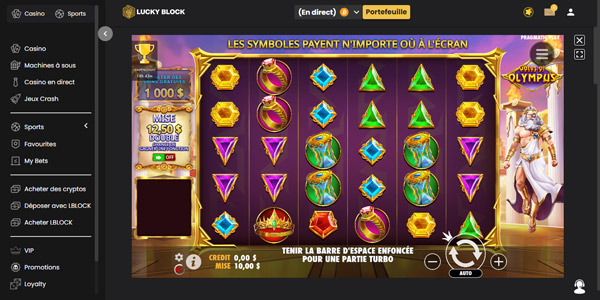 machine à sous gates of olympus sur lucky block casino