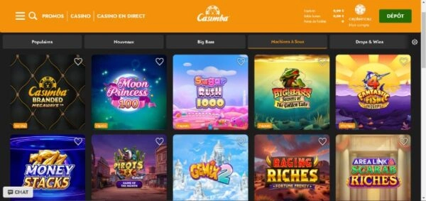 capture decran slots casimba casino