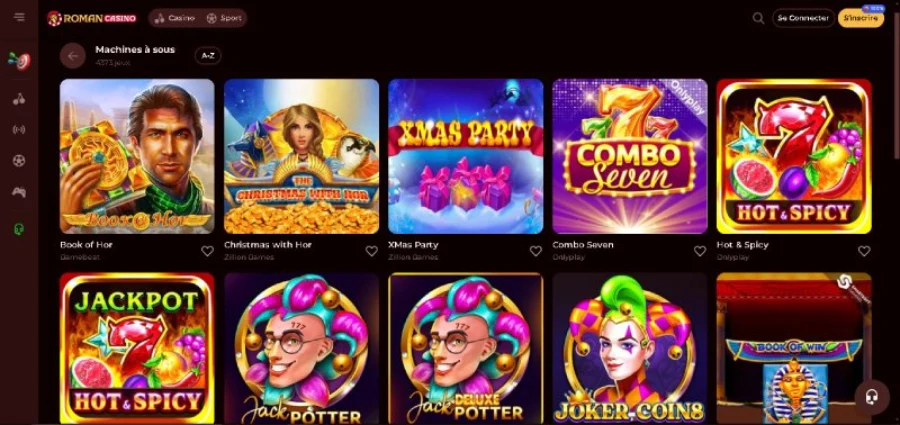 Capture d'écran slots Roman Casino