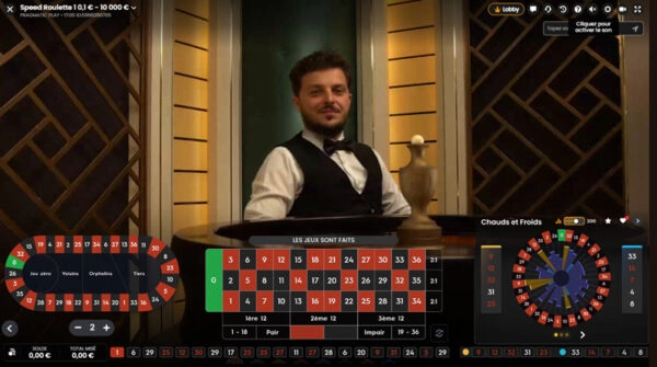 capture d'écran speed roulette fatpirate casino