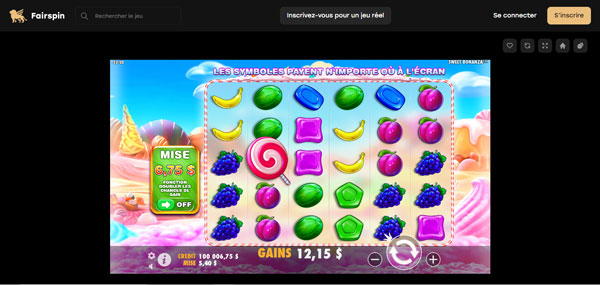 sweet bonanza sur Fairspin Casino