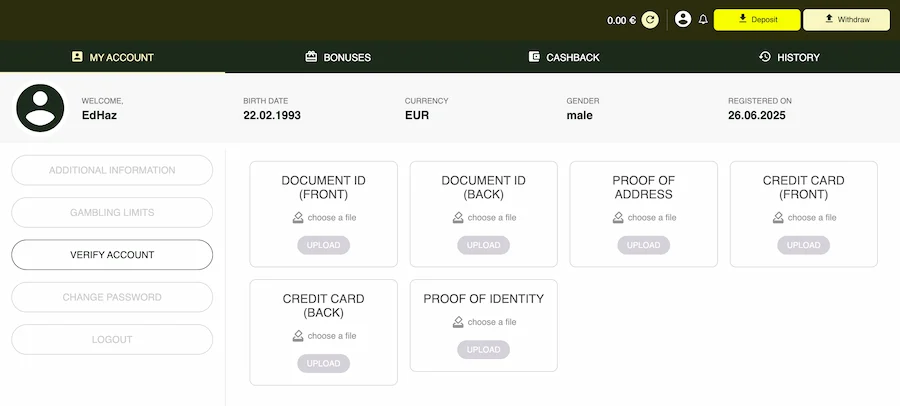 vérification sur thor casino