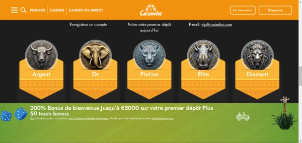 capture decran vip casimba casino