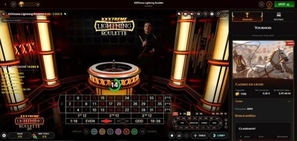 capture decran xxxtreme lightning roulette