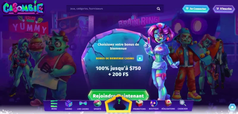 Casombie bonus de bienvenue canadien