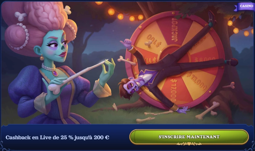 Bonus de Cashback Live sur Casombie Casino en ligne.