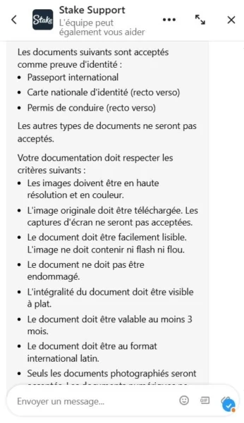 chat service client stake casino