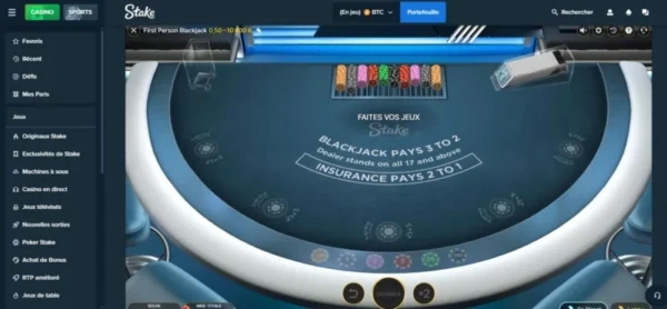 first person blackjack stake casino