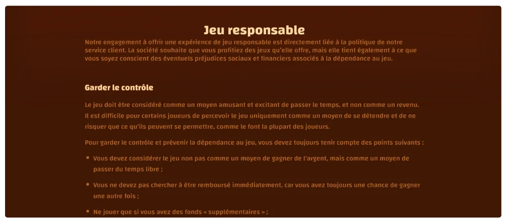 jeu responsable tiki casino