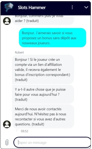 live chat slots hammer casino