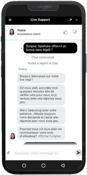 live chat sportuna casino