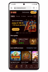 Version mobile sur Galaxy S21 de Roman Casino
