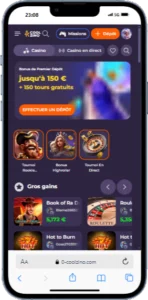 Version mobile sur IPhone de Coolzino