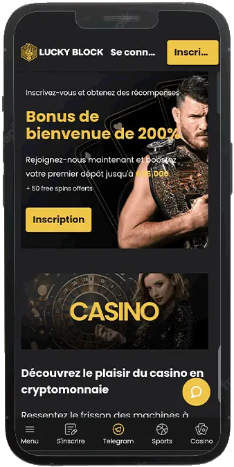 version mobile sur lucky block casino