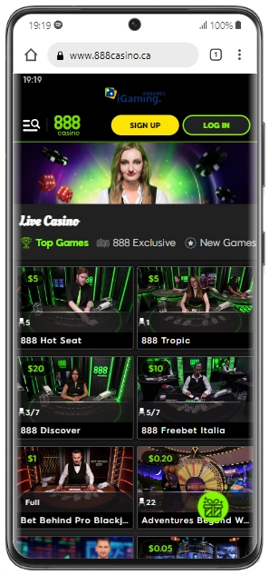 version mobile samsung 888 casino