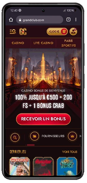 Version mobile Xiaomi Grand Club Casino