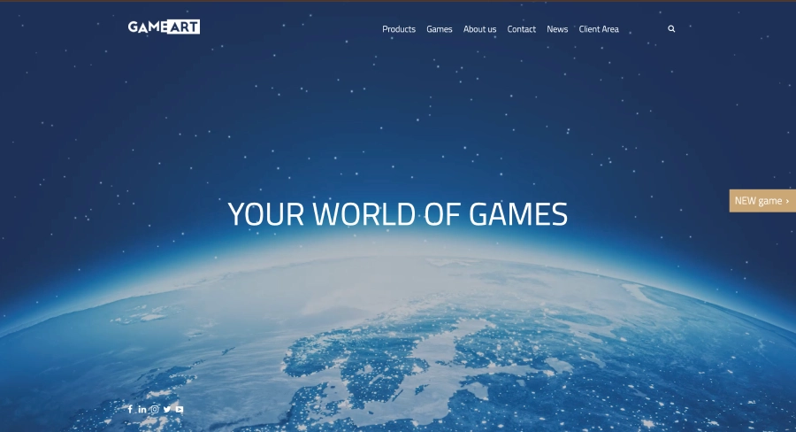 Capture d’écran accueil GameArt