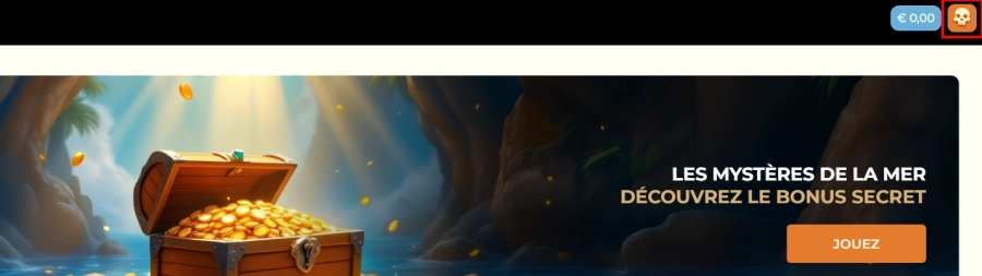 Faire un retrait sur CaptainSlots Casino étape 1