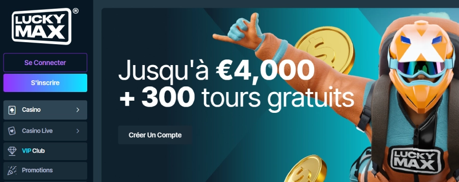 Inscription sur LuckyMax Casino étape 1