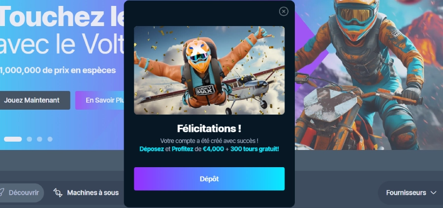 Inscription sur LuckyMax Casino étape 3