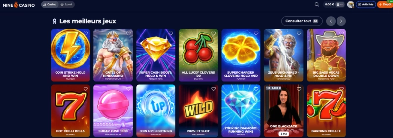 Inscription sur Nine Casino étape 3