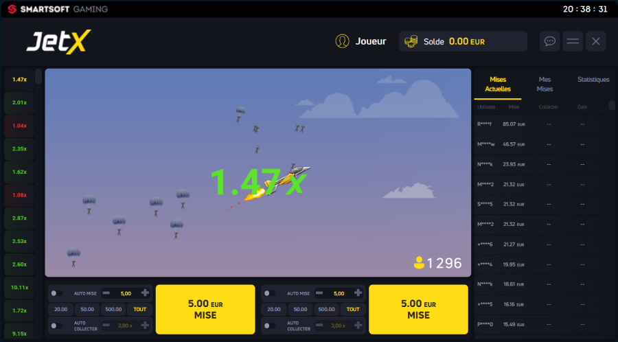 JetX sur LuckyMax Casino