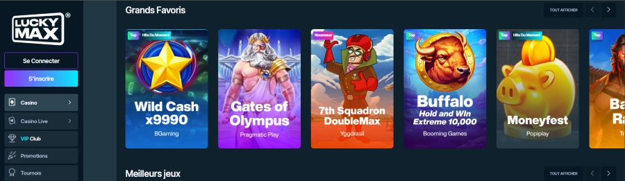 Jeux sur LuckyMax Casino