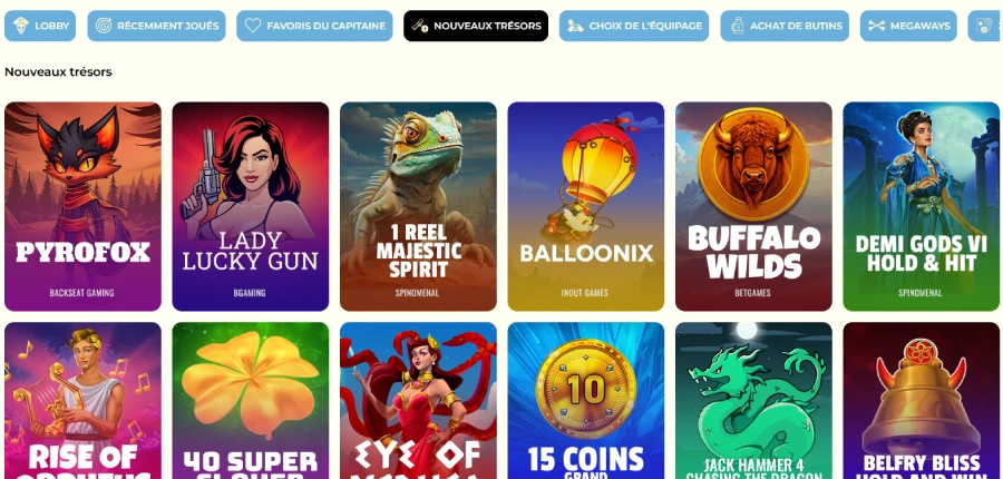 Les machines à sous sur CaptainSlots Casino